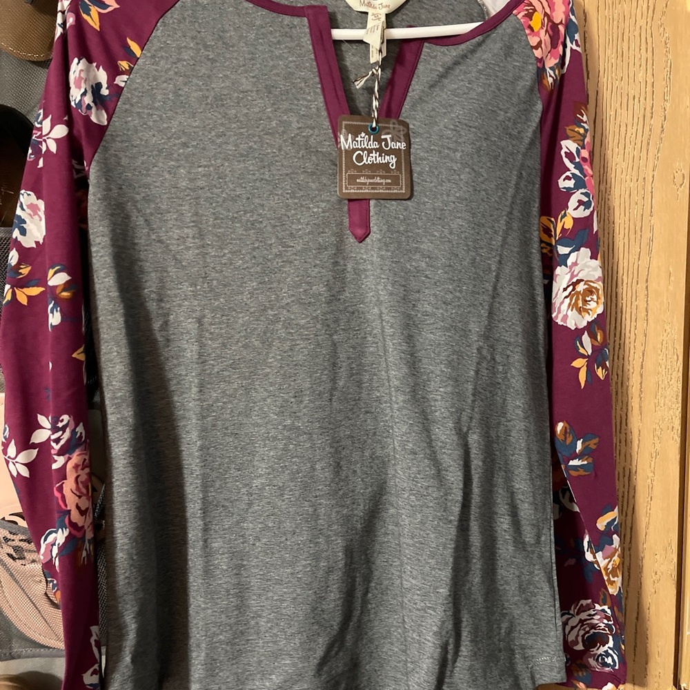 Matilda Jane Women Baseball Tee Medium